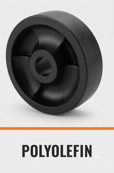 Badass Polyolefin Caster Wheel Kit Replaces Worn Out Parts Dropping Straight Into Your Tool Cart With Zero Hassle Includes close-up of polyolefin wheel.