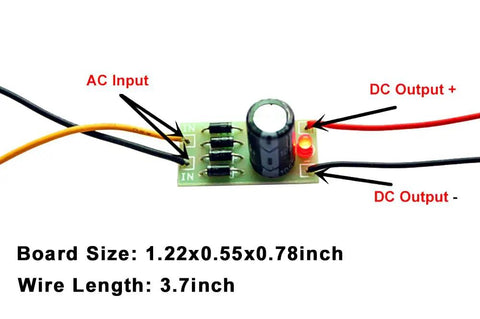 Three Pack AC DC Converter Kit 6V 12V 24V To 12V 6V Full Bridge Rectifier Filter Power Supply Module for Model Trains