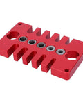 3-In-1 Dowel Jig Drill Guide Block for Woodworking, red aluminum alloy hole locator with precise dowel holes and plate alignment