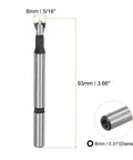 High Speed Steel Forstner Drill Bits 5/16 Inch 8mm Twin Pack shows precise cutting edge and round shank design for clean holes.