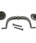 Vintage Style Bail Drop Cabinet Pulls 3.25 Inch Center Spacing 82mm Antique Dark Brass Bronze Oil Rubbed Solid Metal with screws