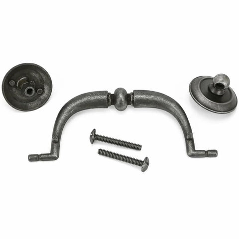 Vintage Style Bail Drop Cabinet Pulls 3.25 Inch Center Spacing 82mm Antique Dark Brass Bronze Oil Rubbed Solid Metal with screws