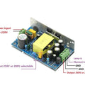 Tube Preamp Power Supply For Tube Amp With Shielded Aluminum Case And Stainless Shield Dual Output 6.3V And 280V Input 95V 265V Shield Cover 5V Bluetooth Decoder Board Power Interface EMI Reduction With High Voltage Delay Rectification, angled PCB