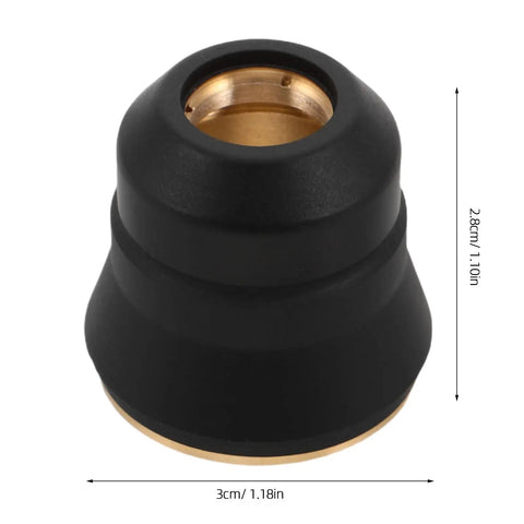 Heavy Duty Plasma Cutting Torch Protective Cover With Black Shield Cup and Metal Retaining Guard, black shield cup close-up