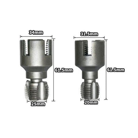 Dual Function Pipe Threading Tool For 1/2 And 3/4 Inch Pipes, Internal And External Thread Cutter, PVC And Plastic Rethread Kit