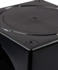 Close-up of a black Square Catch Basin Drainage Kit for Lawns and Landscaping, featuring a sturdy plastic surface.