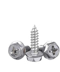 Cross Recess Hex Flange Head Self Tapping Screws Set M3 M4 M5 M6 Stainless Steel 304 For Sheet Metal And Wood Fastening 50 Pc Assortment Kit