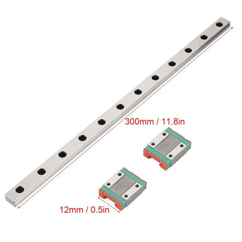 Compact 300mm Mini Linear Rail Guide With Two MGN12B Slide Blocks For Precise 3D Printers And CNC Machines Includes Side Lubrication Inlet