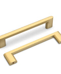 25 Pack Matte Gold Cabinet Pulls With 5 Inch Center To Center Hole Spacing Brushed Brass Handles for Dresser and Cupboard