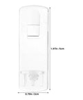 Close-up of a clear 24 Pack Heavy Duty Plastic Shelf Peg with dimensions, designed for 20mm thick shelves, featuring a self-locking clip.