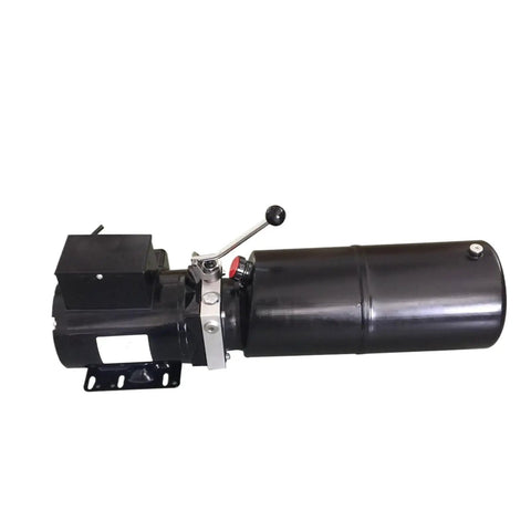 Heavy Duty Horizontal Mount Hydraulic Power Unit Single Phase 115 Or 230 Volt Pump For Dock Levelers with control lever and tank.
