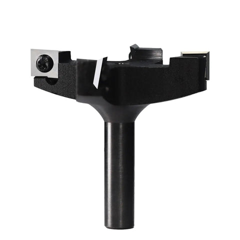 Rock Solid 12.7mm Shank Router Bit For CNC Spoilboard Surfacing With Swap Out Carbide Inserts And Zero Drag Slab Flattening, close-up view.