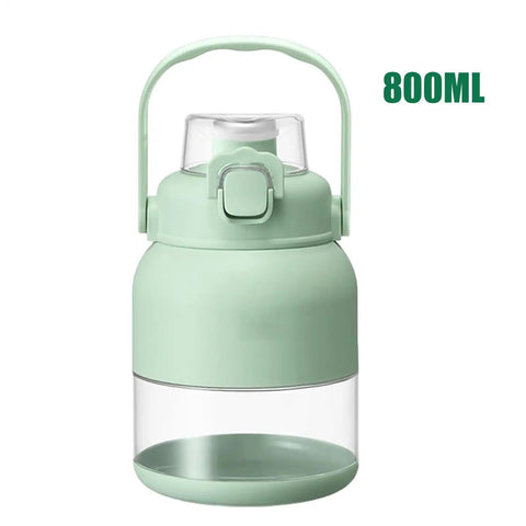 Portable Handheld Electric Citrus Juicer, Automatic Lemon And Orange Press With Ergonomic Non-Slip Grip For Quick One-Handed Fresh Juice Making On The Go Home Kitchen Or Travel, 800ml mint green water bottle.