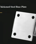 Close-up view of thickened steel base plate for 2 Pack 1 Inch Nylon Gate Roller With One And One Fifth Inch Roller Length Sealed Ball Bearing Post Welded Bracket Sliding Gate Guide Roller Assembly For Durable Smooth Gate Operation.