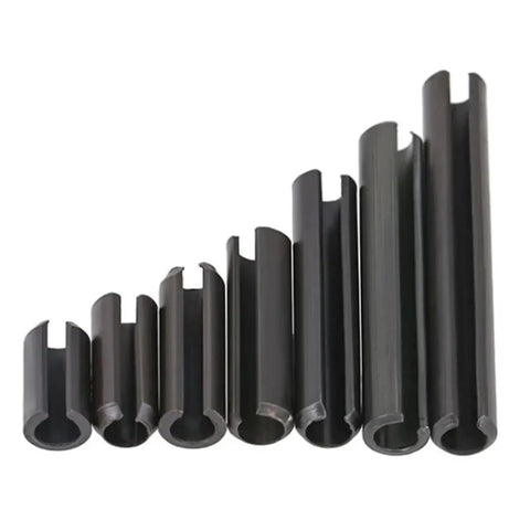 Heavy Duty Go-To Spring Dowel Roll Pin Set For Home Shop And Light Machinery, Black Carbon Steel M5 Split Pins, 8 To 45mm Lengths