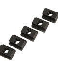 5 Pieces T Slot Nuts In 45 Steel With Black Oxide Finish For CNC Machine, Router Table And Drill Press Workholding And Clamping, Heavy Duty Secure Threaded Fasteners For Precision Fixtures And Fixturing, five black T-slot nuts