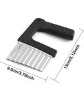 Kakalote crinkle cutter with black plastic handle and stainless steel wavy blade for potatoes, vegetables and fruits