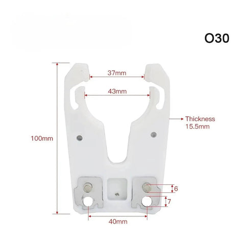 Rock Solid Precision CNC Milling Tool Holder With Heavy Duty Hardened Alloy Steel Build, white tool holder measuring 100mm.