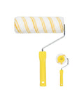 Knockout Paint Roller One Pack With A Legit Synthetic Fiber Cover And Dual Yellow Stripes To Slam Missed Spots And Serve Up Butter Smooth Coverage For Any Weekend Warrior DIY Project, featuring a nine inch paint roller and smaller roller.