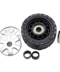 Rugged Four Wheel Castors With 360 Degree Swivel And Brakes 1000 Kg Load Capacity 125 Mm Wheel Industrial Equipment Transport Floor Safe Rubber Wheels With Non Slip Grooves Ideal For Furniture And Machinery, black 125 mm rubber wheel with bearing and hub parts