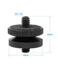 Two Pack 1/4-20 Male Screw Double End Aluminum Alloy Fits 1/4 Inch Threaded Holes Built Tough for Camera Rigs and Mounts