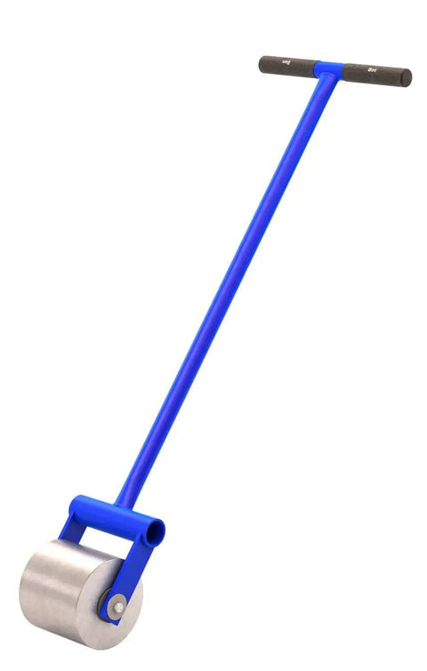 Beast Of A Roof Seam Roller With 33 Lb Solid Steel Wheel, Smooth Rounded Edges, Independent Floating Axle, and Blue Handle