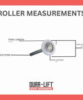 2 Inch Nylon Garage Door Roller with 6200Z Bearing and 4 Inch Stem, illustrating dimensions and construction details