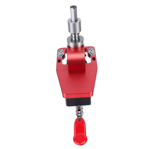 Rock Solid 35Mm Concealed Hinge Drilling Jig With Quick Grip Positioning For Cabinet Installation and Furniture Assembly Machined From Heavy Duty Aluminum Alloy close-up view.