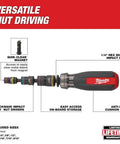 Multi Nut Driver Set With Shockwave Impact Rated One Quarter Inch Hex Shank Six Nut Drivers diagram with features highlighted