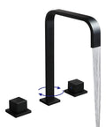 Roman Tub Faucet With 2 Handles Deck Mount High Flow Bath Faucet Matte Black, 360 Degree Rotation, Solid Brass, 3-Hole US Standard 9/16