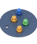 Magnetic Soldering Bracket Set With Four Adjustable Magnetic Holders And Fixing Plate for Circuit Boards in assorted colors.