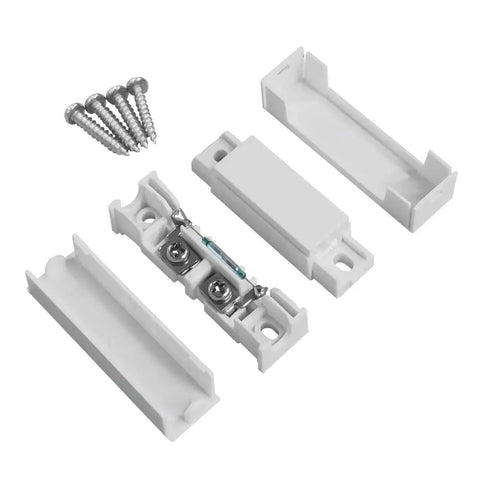 Components of the 5 Pack NC Magnetic Door Sensor Contacts For Home Alarm System Surface Mount With Screw Terminals