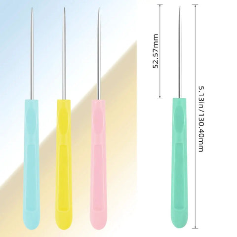Hella Sharp Icing Scribe Tool Kit With 12 Stainless Steel Fondant Needles For Sweet Cookie Decorating and Cake Design with 3 colorful ergonomic handles.
