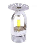 Solid Bronze Pendent Fire Sprinkler Head Half Inch Professional Hookup Heavy Duty Drop Ceiling Mount For Gyms And Public Areas close-up view showing nozzle and activation glass.