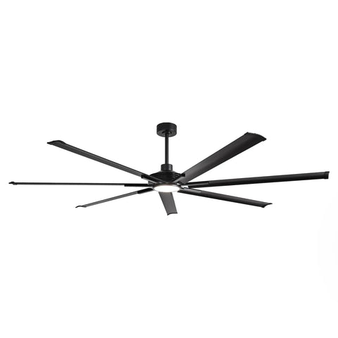 120 Inch Ceiling Fan With Lights For Large Commercial Spaces And Industrial Shops, Heavy Duty Outdoor Covered Area Fan Delivering Up To 24,000 CFM Of Powerful Airflow, Built For Big Open Rooms, black blades