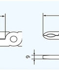 Technical diagram of PZ-55 Screw Removal Pliers 150mm, showing dimensions and vertically serrated carbon steel jaws.
