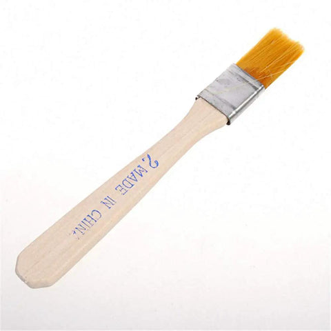 Single brush from Ten Piece BGA Solder Flux Paste Brush Set With Wooden Handle For Reballing Tool And Soldering Repairs DIY Electronics Flux Applicator Kit