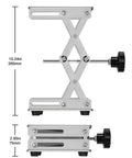 Labasics stainless steel scissor jack lift stand, 6x6 in platform, adjustable height 75–260 mm, 10 kg capacity