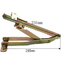 245mm Adjustable Ratchet Lifting Hinge For Drawing Tables And Massage Beds Featuring Seven To Ten Gear Settings, side view.
