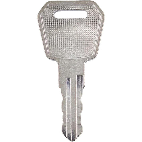 Front view of single ignition key from Three Pack Ignition Keys 1115-500016-00 Compatible With Big Joe Electric Pallet Jacks E30 EZ30