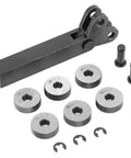 Two Wheel Knurling Tool For Lathe With Diagonal Slant Teeth Dual Roller Knurling Wheel components on white background