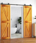 Sliding Barn Door Hardware Kit For 4 To 10 Foot Track System Double Doors Built To Last And No Fuss Easy Install in modern room