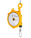 Retractable Tool Balancer Hanger For Workshops And Factories 3 To 5kg Capacity with yellow aluminum shell and steel hook