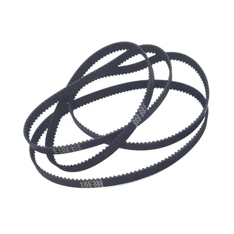 Top-Notch 2GT 6mm Timing Belts Set Of 5 Fits 228 Through 274 Range, black belts displayed on white background
