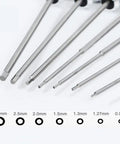 7-Piece RC Hex Driver Set Tool Kit For Drones And RC Cars With Aluminum Handle And Steel Wrenches In 0.9mm to 3.0mm sizes