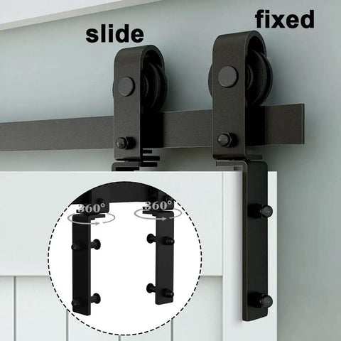 Heavy Duty Bi Folding Sliding Barn Door Hardware Kit For Double Doors Ultra Quiet Operation Smooth Glide No Fuss Install Carbon Steel With Frosted Black Finish 180 Lb Weight Capacity And Durable Construction