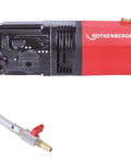 Heavy Duty Diamond Drill Motor With Three Speed Gearbox Tough As Nails For Wet And Dry Core Drilling Featuring Integrated Safety Clutch Overload Cut Off Switch and smooth design with hose attachment.