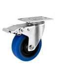 Heavy Duty TPR Rubber Caster Wheels Running Dead Silent On Twin Shafts with solid brakes for heavy load transport.