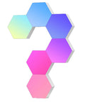 Hexagon LED Wall Lights For Gaming Room Decor 16M Color RGB Mood Lighting With Music Sync App Control Alexa And Google Compatible 6 Pack