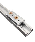 Pro Grade Dual Axis Linear Guide Rail With Built In Aluminum Roller Bearings 28mm SGR10 And SGB10 For Industrial Automation Smooth Precise Motion And Flexible Wheel Options, silver rail and carriage